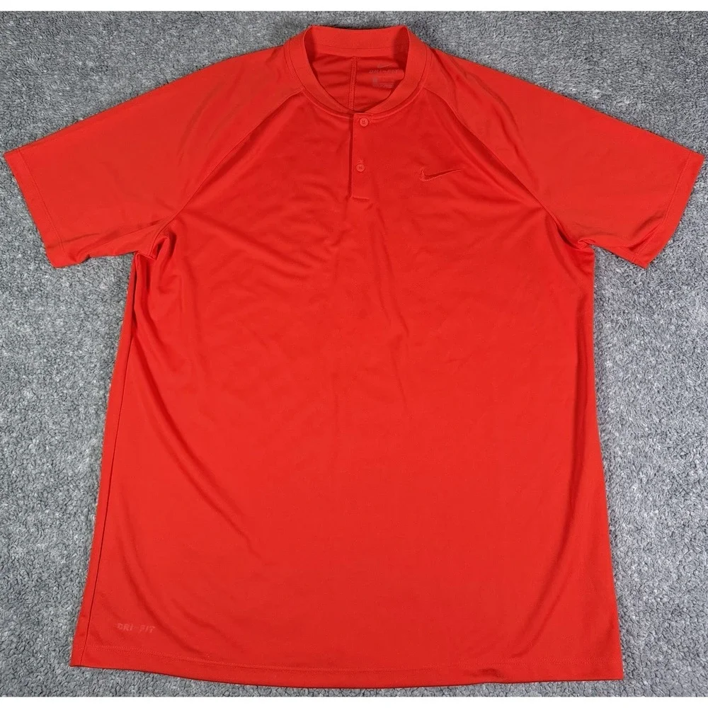 Nike Momentum Victory Polo Golf Shirt Mens XL Bright Orange Blade Collar 929142